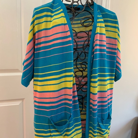 ASHLEY STEWART CARDIGAN STRIPED PLUS SIZE 18/20 - Picture 5 of 9